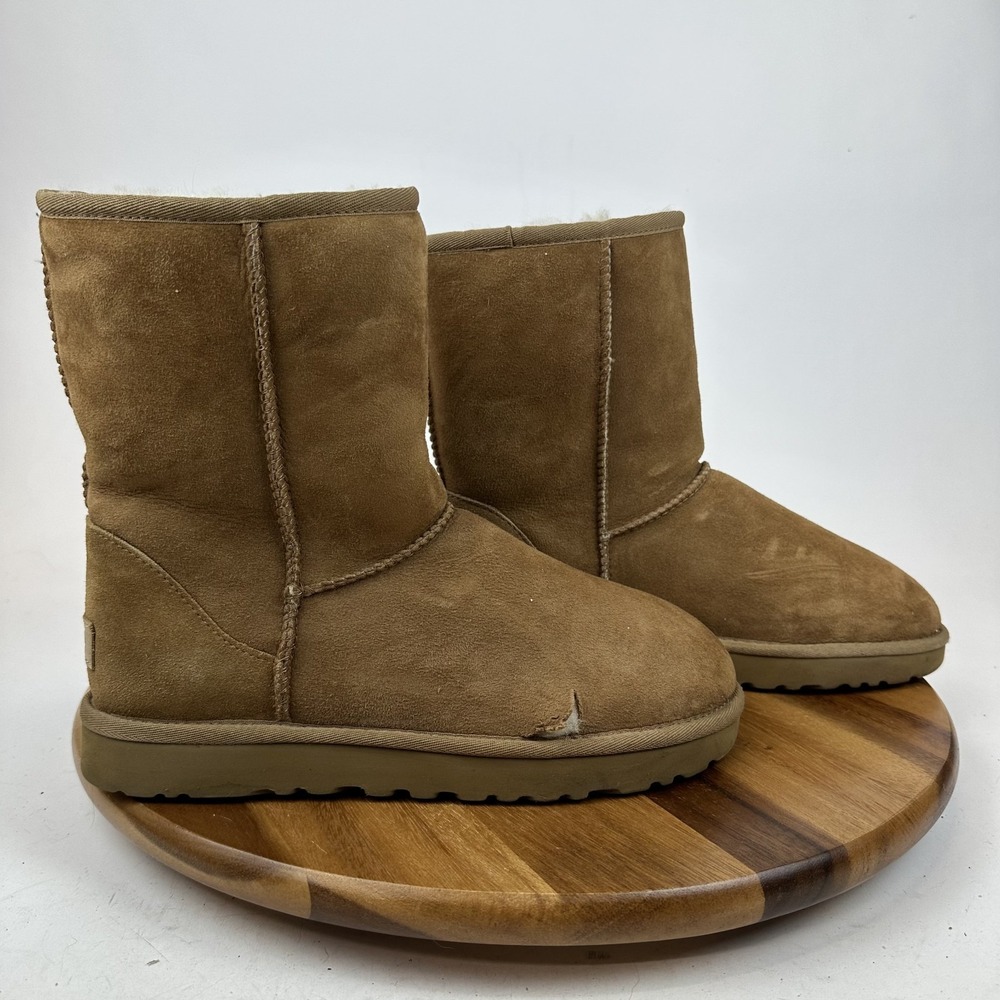 Womens Ugg Classic Short II Chestnut Shearling Lined Comfort Boots Size 9 M GUC